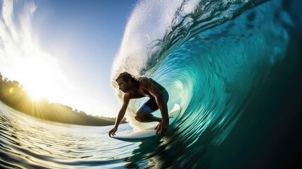person surfing on waves