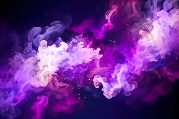 Fototapeta na wymiar Background with a nebula that shines with various shades of purple and pinks. Ai generative