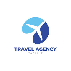 Travel agency logo. Airplane logo. Transport, logistics delivery business logo