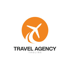 Travel agency logo. Airplane logo. Transport, logistics delivery business logo