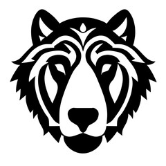 Animal head vector design black and white