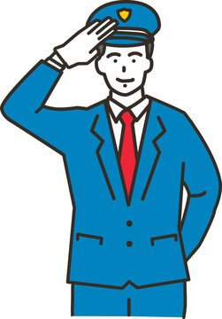blue uniform man saluting clip art preview