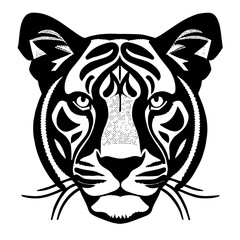 Animal head vector design black and white