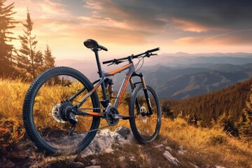 Obraz na płótnie Canvas cycle on a mountain