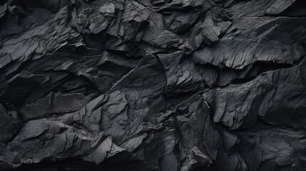 Black rock texture. Stone background. Old weathered mountain surface. Generative AI.

