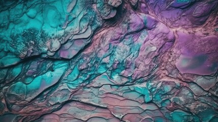 Abstract colorful texture. Multicolor green blue purple pink background. Toned rock texture. Generative AI.
