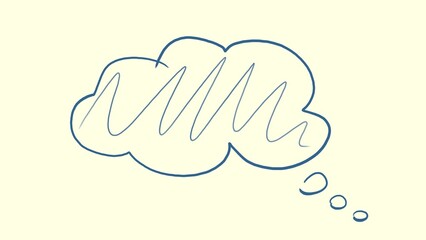 Gedankenblase, denken, Wolke, Cloud, Notiz, Handschrift, Skizze, Scribble