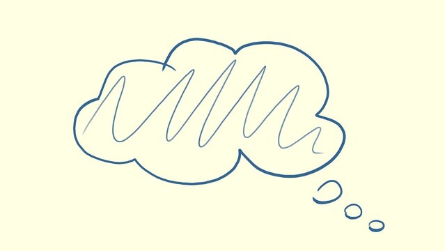 Gedankenblase, denken, Wolke, Cloud, Notiz, Handschrift, Skizze, Scribble
