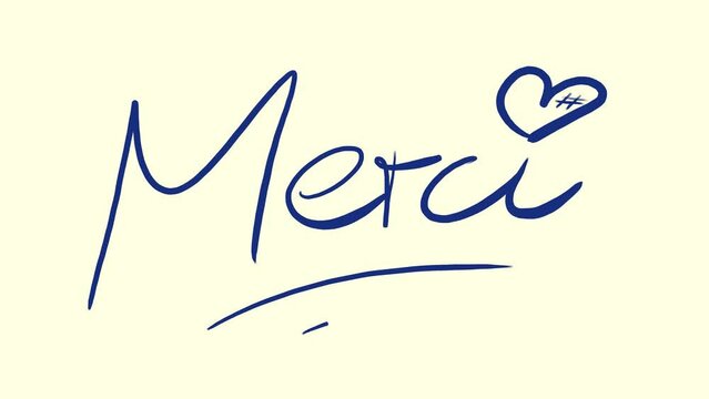 Merci mit Herz, Danke, Bedanken, Notiz, Handschrift, Skizze, Scribble