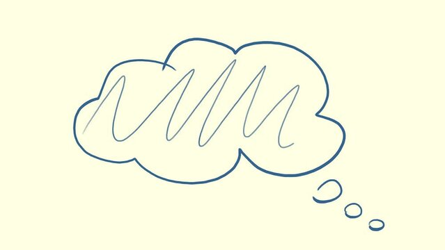 Gedankenblase, denken, Wolke, Cloud, Notiz, Handschrift, Skizze, Scribble
