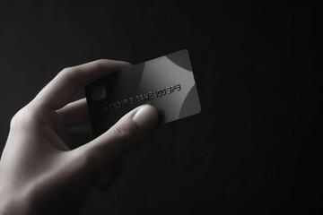 Realistic render of hand holding credit card with number and name of holder