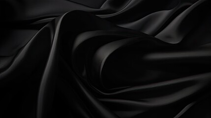 Fototapeta premium Black abstract background. Black fabric texture background. Generative AI.