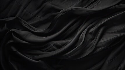 Fototapeta premium Black abstract background. Black fabric texture background. Generative AI.
