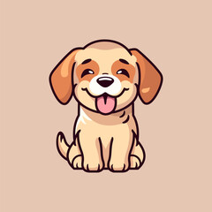 Cute Dog Sitting Cartoon Vector Icon Illustration. Animal Nature Icon Concept Isolated Premium Vector. Flat Cartoon Style cute funny dog characters.