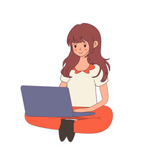 woman sitting at work