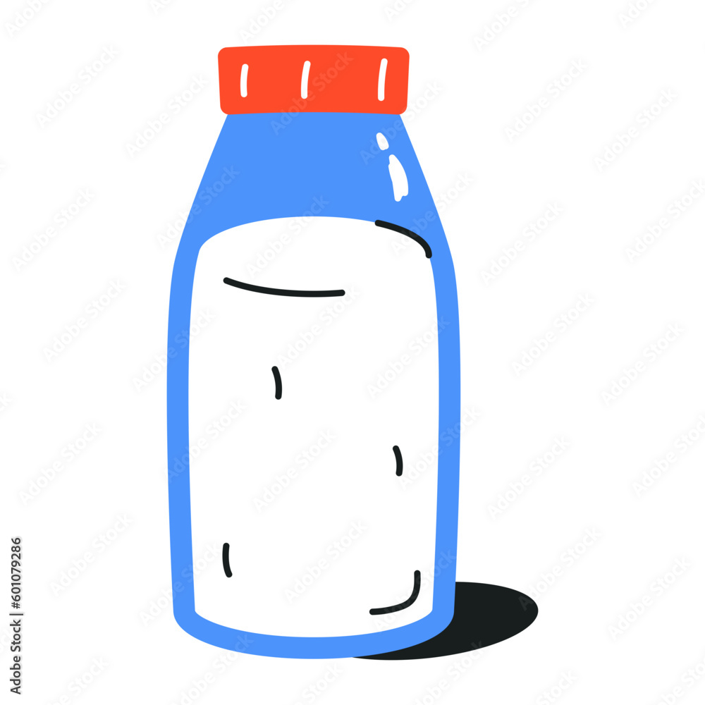 Sticker an editable flat icon of milk bottle