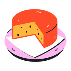 An icon of cheesecake flat icon 