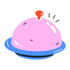 Handy flat icon of serving dish 