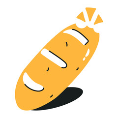 A flat icon of hot dog 