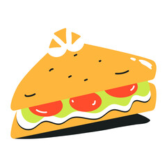 A flat icon of hot dog 