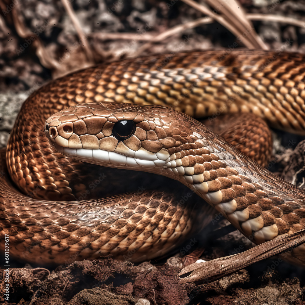 Aufkleber an eastern brown snake was captured in an image, resulting in the creation of a file - generative ai