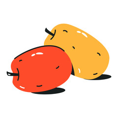 Flat icon of fresh tamarillo