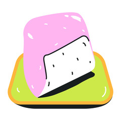 Attractive flat icon of sponge cake  