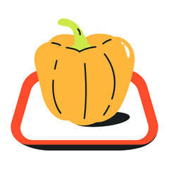 Collection of Vegetables and Food Ingredients Flat Icons 

