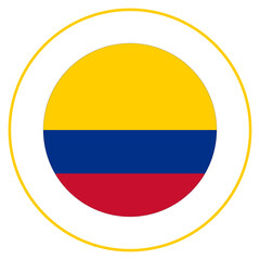 Flag of Colombia in round circle