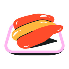Customizable flat icon of sushi roll 