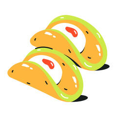 Customizable flat icon of sushi roll 