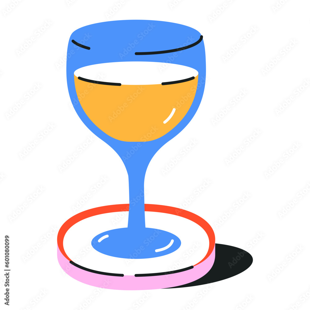 Sticker Pack of Drinks Flat Icons 

