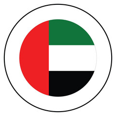 Obraz premium United Arab Emirates Flag in round circle. 