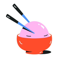 Customizable flat icon of sushi roll 