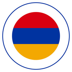Flag of Armenia in round circle. 