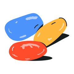 Modern flat icon of chinese pastries