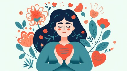 Psychology concept of self love, care and development