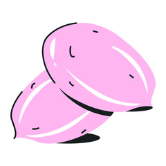 Modern flat icon of chinese pastries