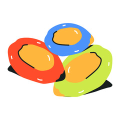 Modern flat icon of chinese pastries