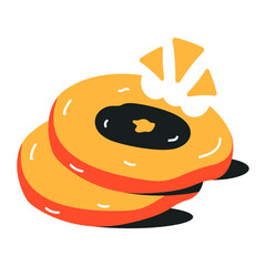 Editable flat icon of Nuts