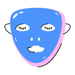 A flat icon of comedy mask 