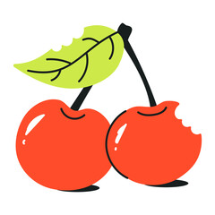 A flat icon of cherries 