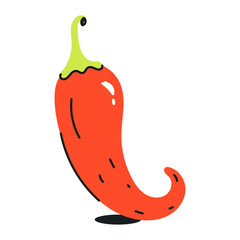 A flat icon of red chilli 