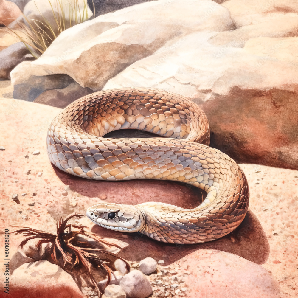 Poster the eastern brown snake was featured in an image - generative ai.
