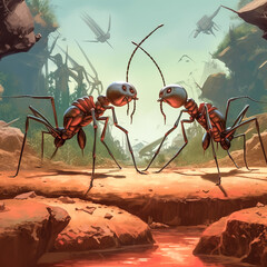 Bull ants were generated with ai technology - generative ai.