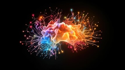 Human brain exploding with ideas and creativity