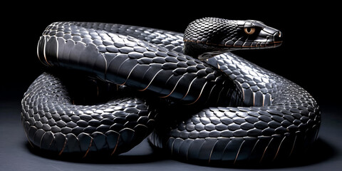 Naklejka premium The black mambo snake was recognized using generative ai- generative ai.