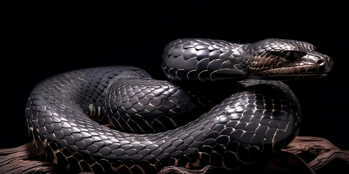 A black mambo snake image was generated using AI- generative ai