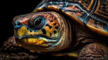 Obraz premium A turtle, vibrant colors ai, ai generative, illustration