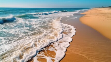 Seashore with Sand and Waves